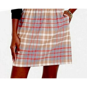 J Crew Wool Blend Plaid Skirt Small With Pockets
